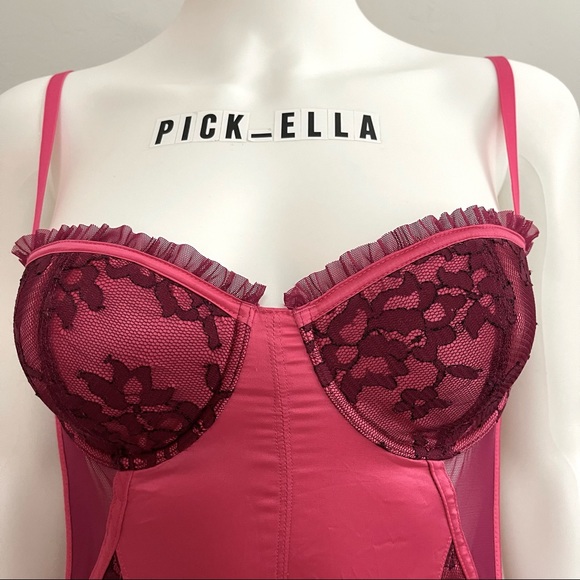 36C 2pc Vs Victoria’s Secret Sexy Little Things Bustier Corset with garter Skirt - Picture 3 of 16